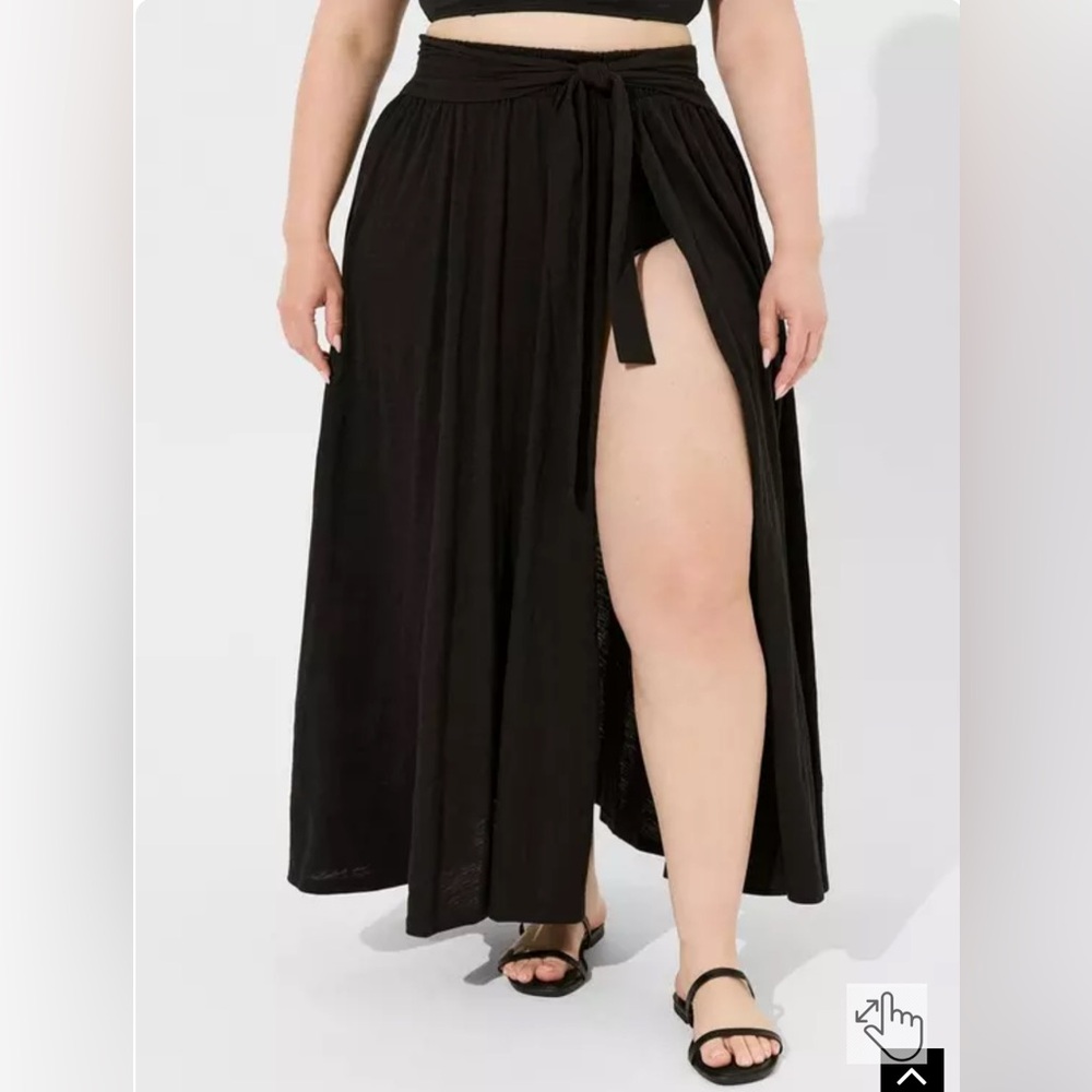 NWT black Slit Front Cover-Up Maxi Skirt SOLD OUT